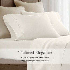 Harbor House 2Pcs 100% Premium Cotton Solid Pillowcases, 400TC Luxury Sateen Textile Smooth Touch Pillow Shams - 1 of 4