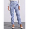 INSPIRE CHIC Women's Vintage Tartan Plaid Elastic Waist Straight Long Trousers - 3 of 4