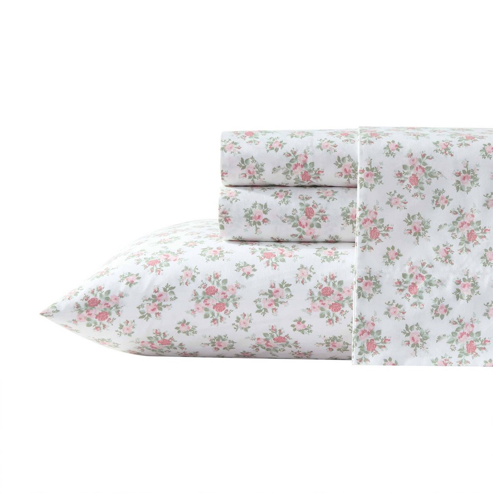 Laura Ashley Twin Sheet Set Leanna Rose Pink