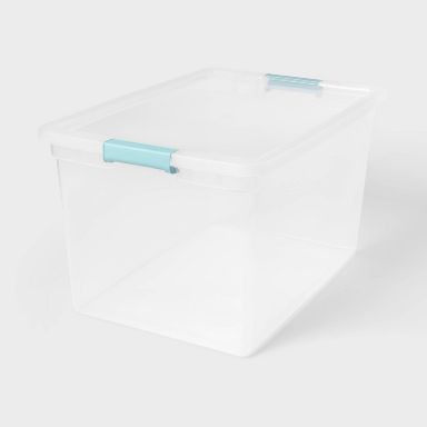66qt Clear Storage Bin with Latches - Brightroom™