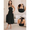 INSPIRE CHIC Women's Off Shoulder Halter Corset High Waist Swing Flowy A-Line Midi Dresses - 2 of 4