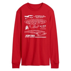 Men's - Star Trek - Next Gen Schematic Long Sleeve Graphic T-Shirt - 1 of 3
