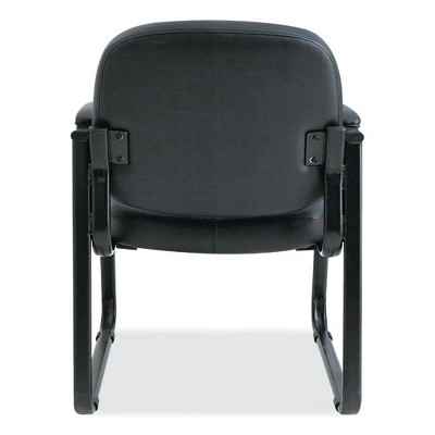 Black Fabric and Metal Sled Base Guest Chair