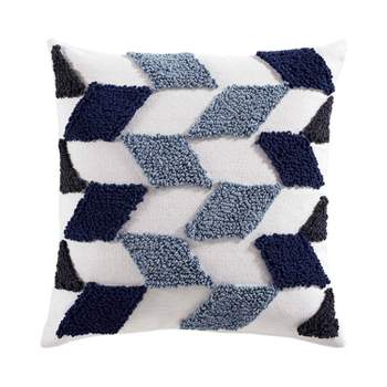 20"x20" Oversize Kai Square Throw Pillow Blue/White/Gray - Brielle Home