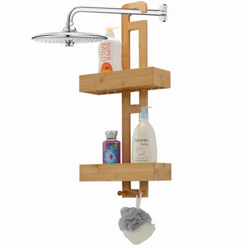 Shower Rack Bathroom Shower Organizer | Bamboo Hanging Shower Caddy |  Shower Organizers | Shower Holder for Shampoo and Soap | Over The Shower  Head