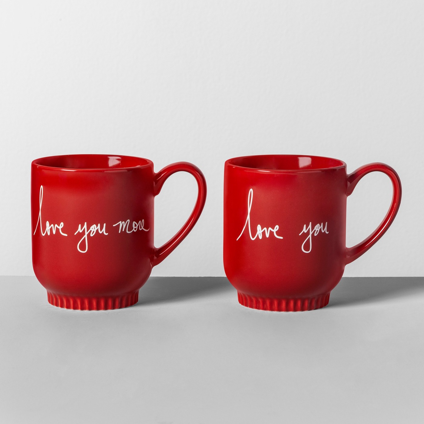 17oz 2pk Porcelain Love You And Love You More Mug Set Red - Opalhouseâ„¢ - image 1 of 1