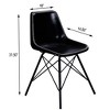 HomeRoots 18" Black Faux Leather Side Chair - 3 of 4