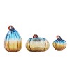 Transpac Glass 7.67 in. Multicolor Harvest Pumpkins Set of 3 - 2 of 4