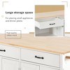 PAGED Kitchen Island with Solid Wood Top, Modern Kitchen Island Cart with 4 Door Cabinet, 2 Drawers and 2 Locking Wheels for Kitchen - 4 of 4