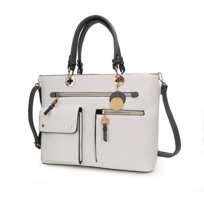 MKF Collection Julia Vegan Leather Color-block Women’s Satchel Bag by Mia k