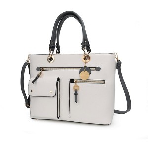 MKF Collection Julia Vegan Leather Color-block Women’s Satchel Bag by Mia k - 1 of 4