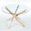 NicBex Minimalist Round Glass Dining Table with Cross Metal Legs,Modern Kitchen Table Bar Table,Dining Room Furniture - 4 of 4