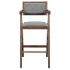 Barstool – 42.5" H, Gray & Walnut – Rubberwood Frame (Set of 2) – Zuo Modern - 3 of 4