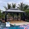 PURPLE LEAF Outdoor Gazebo Aluminum Frame Galvanized Steel Double Roof Patio Hardtop Gazebo with Curtains and Netting for Patio Lawn and Garden - 2 of 4