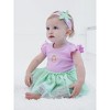 Disney Princess Baby Girls Cosplay Bodysuit With Skirt Overlay & Headband Outfit Set Newborn to Infant - 4 of 4