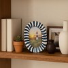 Picture Frame for Tabletop Decor - Oval Photo Frame with Striped Design - Chic Decorative Frame for Living Room and Bedroom Decor - Blue & White - 2 of 4