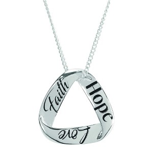 Dicksons Faith Hope Love Mobius Triangle Silver Plated 18 inch Metal Pendant Necklace - 1 of 1