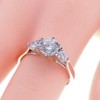 Noel Engagement Ring Womens Sterling Silver 3 Stone Cz Ginger Lyne Collection - 3 of 4