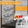 57.1"H Dog Crate Furniture with 3-Layer Storage Shelves, Double Doors Dog Kennel with 2 Stainless Steel Bowls, Flip Top Dog Cage with Removable Tray - 4 of 4