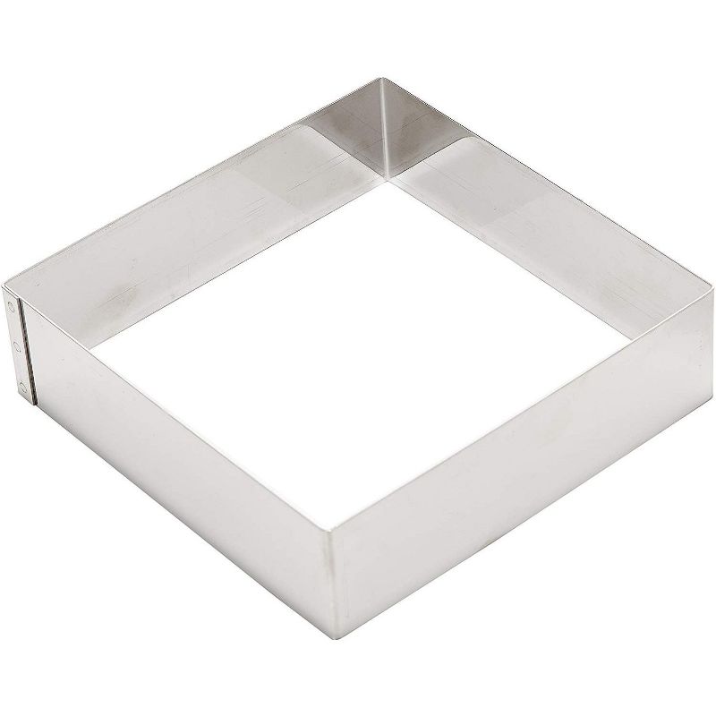 Gobel 863330 Stainless Steel Square Cake Ring 6-5/16 Inch x 6-5/16 Inch x 1-3/4 Inch High, 1 of 2