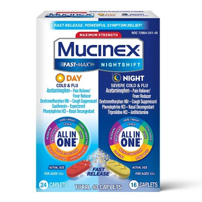 Mucinex Fast-Max Day & Night Severe Cold & Flu Caplets - 40ct
