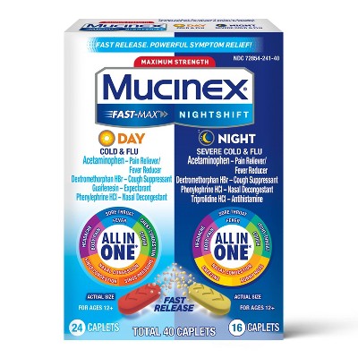 Mucinex Fast-Max Day & Night Severe Cold & Flu Caplets - 40ct