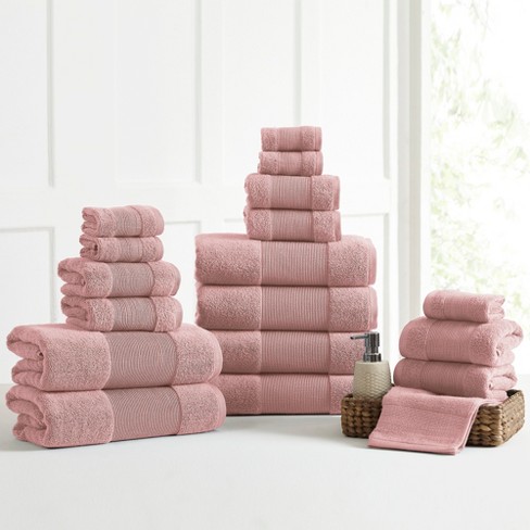 Modern Threads Aircloud 18 piece Towel Set Silver Pink Target