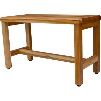 EcoDecors EarthyTeak 30" Solid Teak Wood Shower Bench
