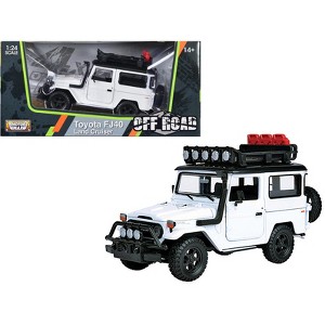 Toyota FJ40 Land Cruiser White "4x4 Overlanders" Series 1/24 Diecast Model Car by Motormax - 1 of 3