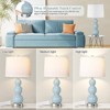 ROTTOGOON Table Lamps for Bedroom Set of 2, 26.5" Bedside Lamps for Living Room with USB Ports Touch Control, Modern Blue Ceramic Nightstand Lamp - 2 of 4