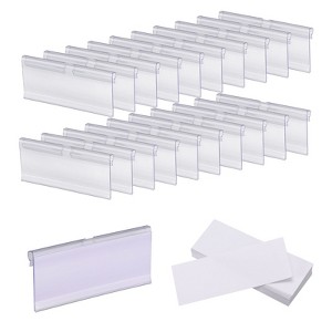 Unique Bargains Durable Removable PVC Clip-In Design Basket Label Tag Clear 100 Pcs - 1 of 4