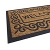 Kate Aurora Welcome Scroll Designed Coir Bristled Outdoor All Season Welcome Mat With Rubber Trim - 18"x30" - 3 of 4