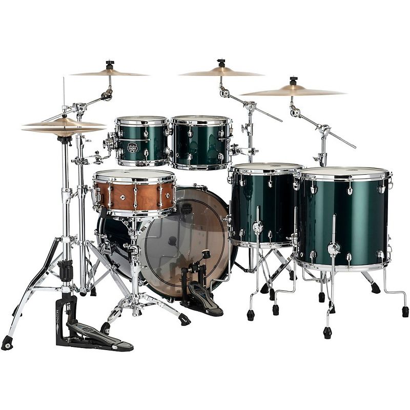 Mapex Saturn Evolution Workhorse Maple 5-Piece Shell Pack With 22" Bass Drum Brunswick Green, 2 of 4