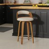 eLuxury Modern Upholstered Swivel Dining Chairs - 2 of 4