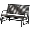 Outsunny 2-Person Outdoor Wicker Glider Bench Patio Garden PE Rattan Swing Loveseat Chair with Extra Wide Seat and Curved Backrest Dark Gray - 4 of 4