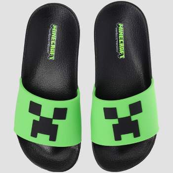 Kids' Minecraft Pool Slide Sandals - Green