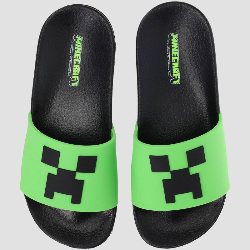 Kids&#39; Minecraft Pool Slide Sandals - Green, 1 of 8