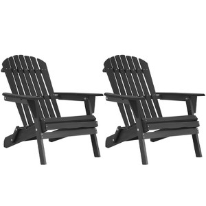 FDW Folding Adirondack Chair Outdoor Outdoor Lawn Chair with 250lbs Duty Rating Companion for Sunbathing Reading or Simply Enjoying Nature - 1 of 4