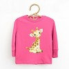 The Juniper Shop Watercolor Giraffe Toddler Long Sleeve Tee - 5/6T - Hot Pink - 3 of 4