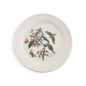 Portmeirion Botanic Garden Harmony 10.5" Dinner Plate, Papilio Emerald & Woody Nightshade - Dishwasher, Microwave, Oven & Freezer Safe Earthenware - 1 of 4