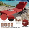 Reclining Patio Lounge Chairs Set of 2, Brown Wicker with Blue Cushions for Outdoor, Poolside, Indoor Use - 2 of 4