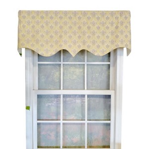 RLF Home Aliki Regal 3" Rod Pocket Lining Luxurious and Elegant Window Treatment Valance 50" x 17" Yellow - 1 of 4