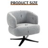 JUJABU Linen 360° Swivel Leisure Chair with Curved Integrated Armrest/Backrest for Balcony, Study & Living Room - 4 of 4