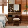 Vanity Desk Farmhouse with LED Mirror and Charging Station for Bedroom 37.4in Wide-3irtyhousy - 2 of 4