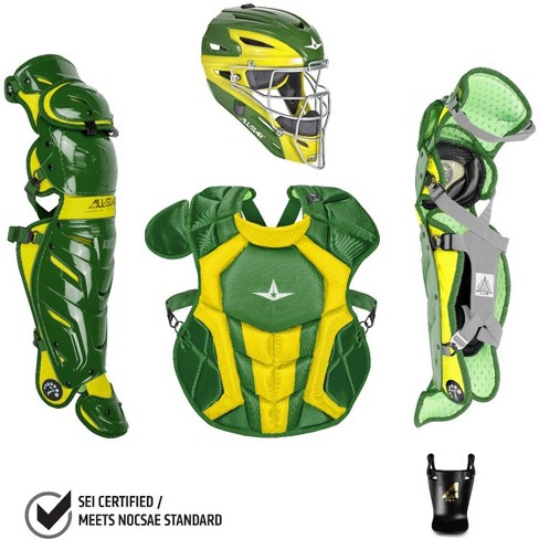 Rawlings | Velo 2.0 Baseball Catcher's Set | NOCSAE Certified | Youth Ages  12 and Under |Dark Green/White