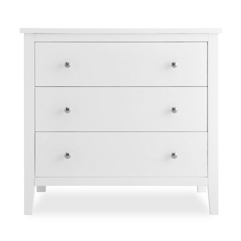 Campbell Wood 3-Drawer Kids Dresser with Storage Shelf, White 