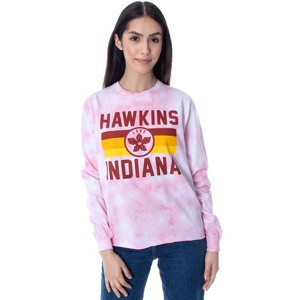 Stranger Things Women's Hawkins Indiana Tie-Dye Skimmer Long Sleeve T-Shirt - 1 of 4