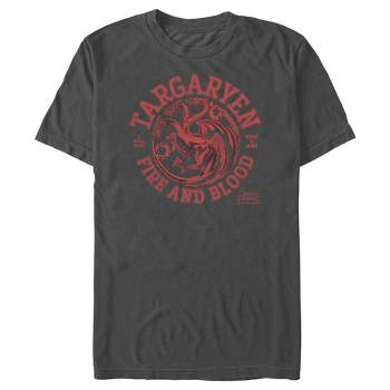 Men's Game of Thrones Targaryen Fire and Blood College Logo T-Shirt