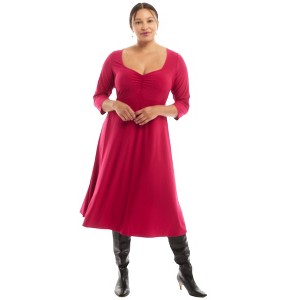 June + Vie by Roaman's Sweetheart Swing Dress - 1 of 4