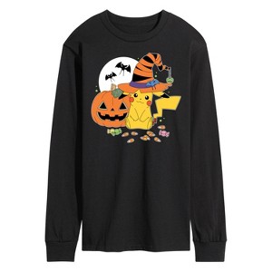 Men's - Pokémon - Witch Pikachu With Candy Long Sleeve Graphic T-Shirt - 1 of 3